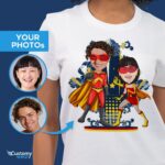 Krachtige liefde ontketend - Aangepaste Supercouple-shirts voor superheldenjubileum! -Customywear-volwassenenshirts
