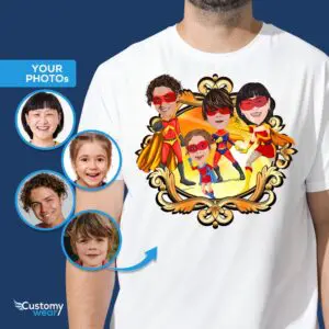 Обединете вашето суперсемейство с персонализирани ризи за супергерои – персонализирани тениски за семейно събиране Ризи за възрастни www.customywear.com
