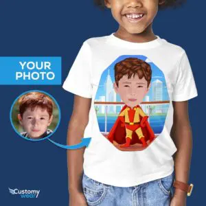パーソナライズされたスーパーヒーローボーイシャツ – あなたの内なるヒーローを解き放ちましょう!アクストラ – スーパーヒーロー – メンズ www.customywear.com