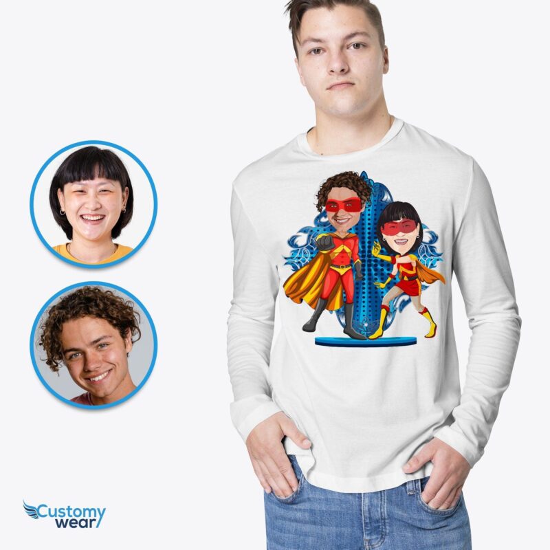 Kişiye Özel Süper Kahraman Çift Gömleği - Süper Aşkınızı Ortaya Çıkarın!-Customywear-Süper Kahraman
