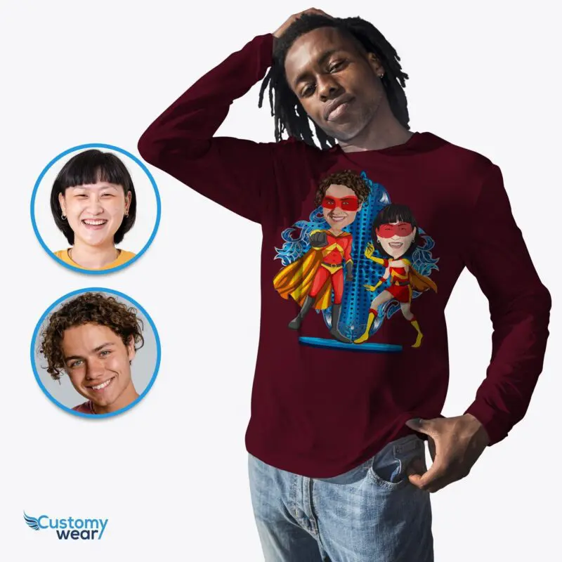 Personalized Superhero Couples Shirt - Unleash Your Super Love!-Customywear-Superhero