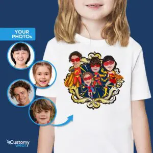 Kişiye Özel Süper Kahraman Aile Tişörtü – Süper Kahramanlar olarak birleşin! Yetişkin gömlekleri www.customywear.com