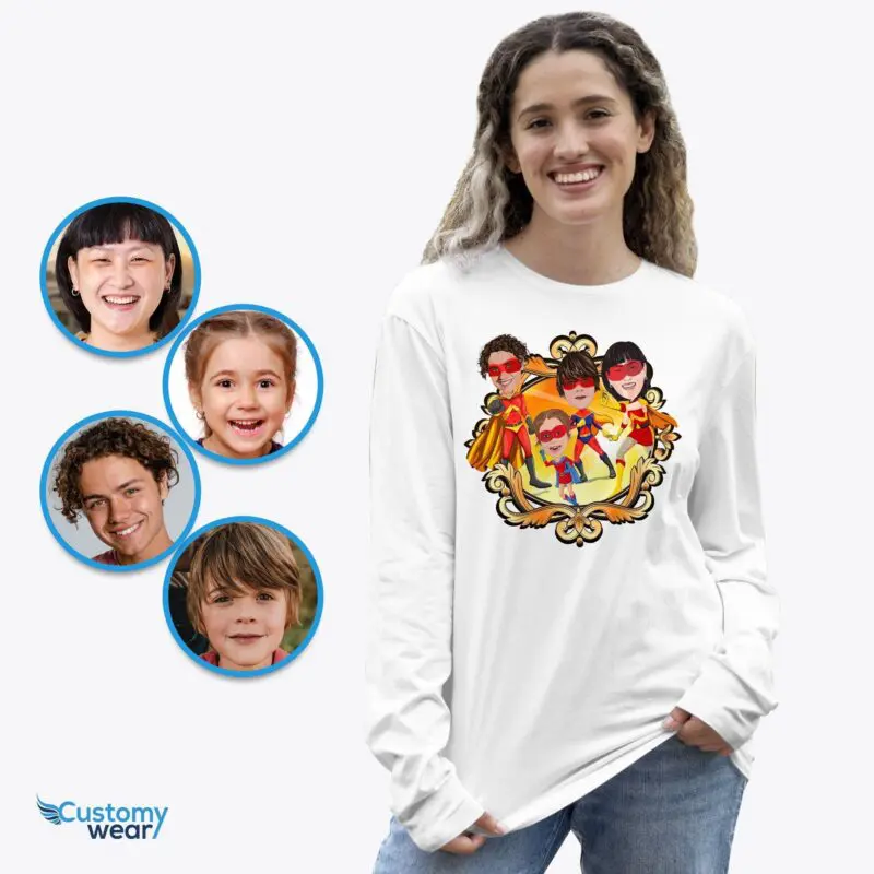 Superhero Family Personalized Tee - Unite the Super Squad!-Customywear-Adult shirts