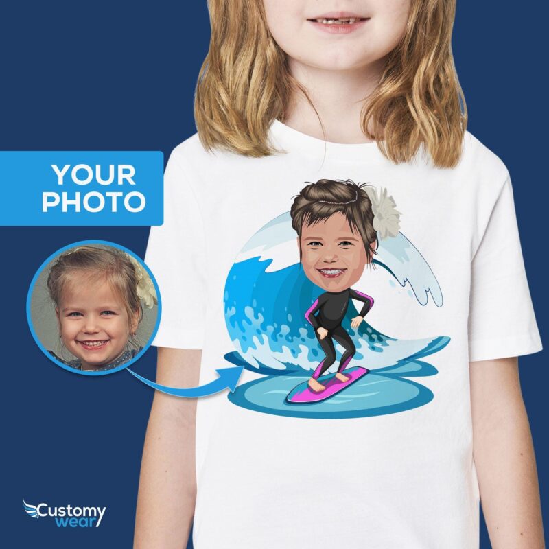 Tee-shirt personnalisé pour jeunes filles de surf-Customywear-Girls