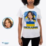 Kemeja Wanita Ukraina yang Dipersonalisasi - Tunjukkan Dukungan Anda untuk Perdamaian Dunia di Ukraina-Pakaian Khusus-Kemeja Dewasa