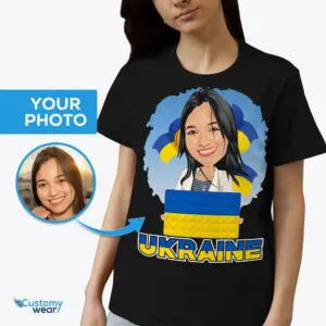 Personlig ukrainsk kvinneskjorte – Vis din støtte til verdensfreden i Ukraina Voksenskjorter www.customywear.com