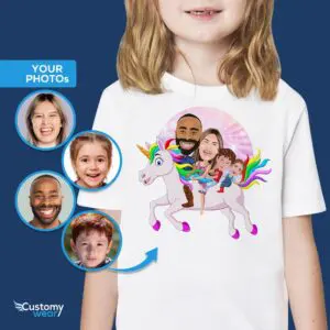 Camisas familiares personalizadas de unicornio – Camisetas de aventuras mágicas Camisas para adultos www.customywear.com
