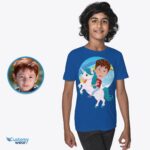 Personlig Unicorn-rytterskjorte - fortryllende t-shirts til børn - tilpasset tøj - dyreelskere