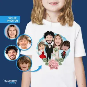 Персонализирани сватбени семейни тениски – Ценете завинаги! Ризи за възрастни www.customywear.com