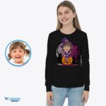 Kaos Labu Gadis Penyihir yang Dipersonalisasi | Kaos Halloween Kustom-Pakaian Khusus-Kaos Halloween Kustom