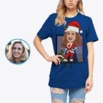 Персонализирана дамска тениска Дядо Коледа | Коледна тениска по поръчка-Облекло по поръчка-ризи за възрастни