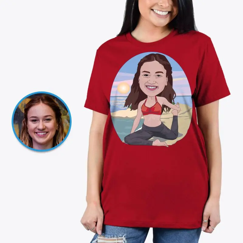 Personalized Women's Beach Yoga Shirt | Custom Yoga Tee-Customywear-Adult shirts
