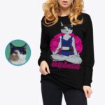 Kadınlar için Yoga kedi gömleği-Customywear-Yetişkin gömlekleri