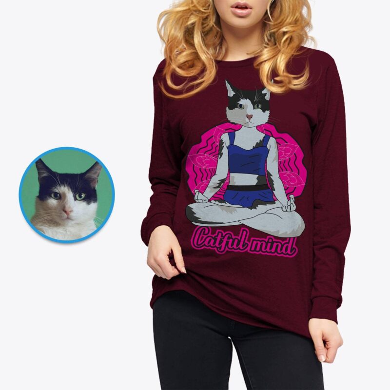Yoga cat shirt for women CustomyWear adult, adult2, cat, custom_cat_shirt, custom_cat_t_shirt, custom_tshirt, female, single-judge, Sport