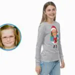 Personalized Youth Christmas Shirt | Custom Santa Claus Tee for Kids-Customywear-Christmas art T-shirts