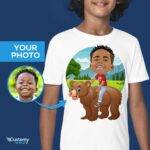 कस्टम युवा भालू की सवारी शर्ट | वैयक्तिकृत मज़ेदार किड्स टी-कस्टमीवियर-पशु प्रेमी
