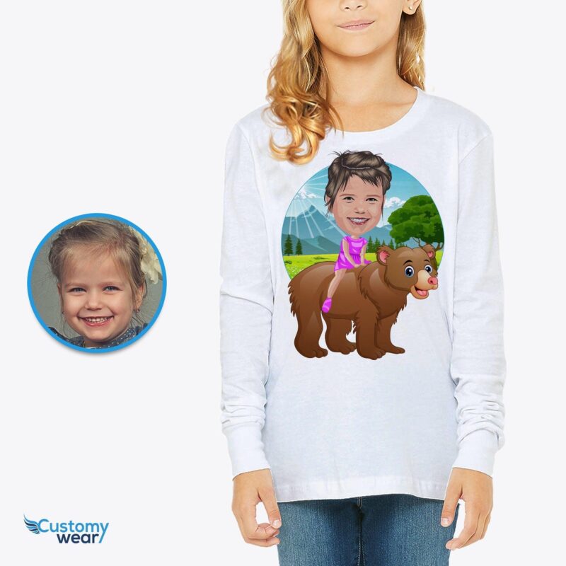 Youth girls bear shirt CustomyWear animal, animal_shirt, girl, Girls_Birthday_shirt, gummy_bear, kids_birthday_shirt, single-judge, ted