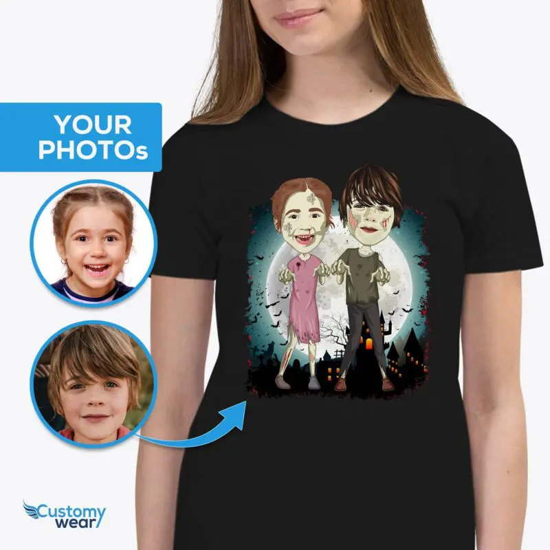 Personalized Zombie T-Shirt for All Ages | Custom Halloween Tee for Girls and More-Customywear-Custom Halloween T-shirts