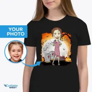 Gepersonaliseerde Zombie T-shirt voor alle leeftijden | Aangepaste Halloween-T-shirt voor meisjes en meer Axtra - ALLE vectorshirts - mannelijk www.customywear.com