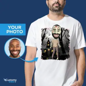 Персонализированная футболка с изображением зомби для всех возрастов | Изготовленные на заказ футболки для взрослых на Хэллоуин www.customywear.com