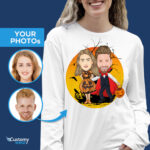 맞춤형 할로윈 커플 티셔츠: 맞춤형 티셔츠로 친구들을 놀라게 하세요-Customywear-성인용 셔츠