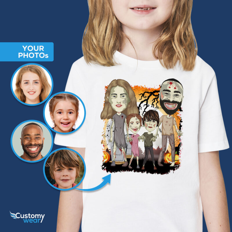 Personalisiertes Zombie-Paar-Halloween-T-Shirt-Customywear-Erwachsenen-Shirts
