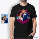 Individuelles Rosen-Design-T-Shirt für Freund – perfekte Jubiläumsüberraschung – Customywear – individuelle Kunst – Blumendesign