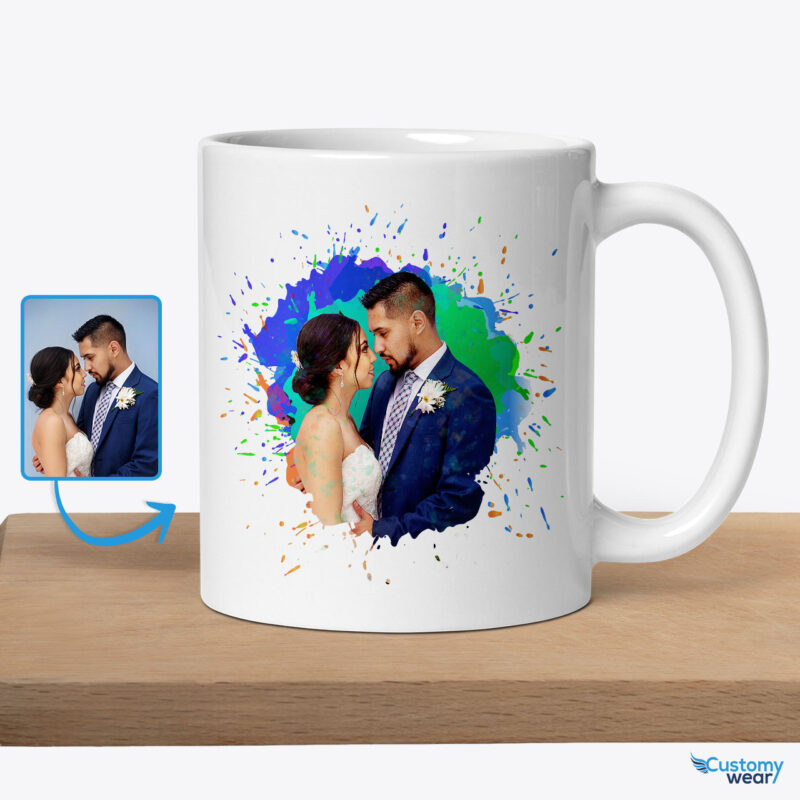 Memorable Moments Personalized Custom Photo Mug for Couples’ Wedding Custom arts - Color Splash www.customywear.com
