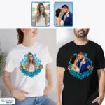 Romantic T-Shirt Gifts for Couples: Personalized Anniversary Love Apparel-Customywear-Custom arts - Floral Design