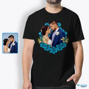 Koszulka z motywem róż z możliwością personalizacji dla męża – wyjątkowy pomysł na prezent na walentynki Sztuka na zamówienie – kwiatowy wzór www.customywear.com
