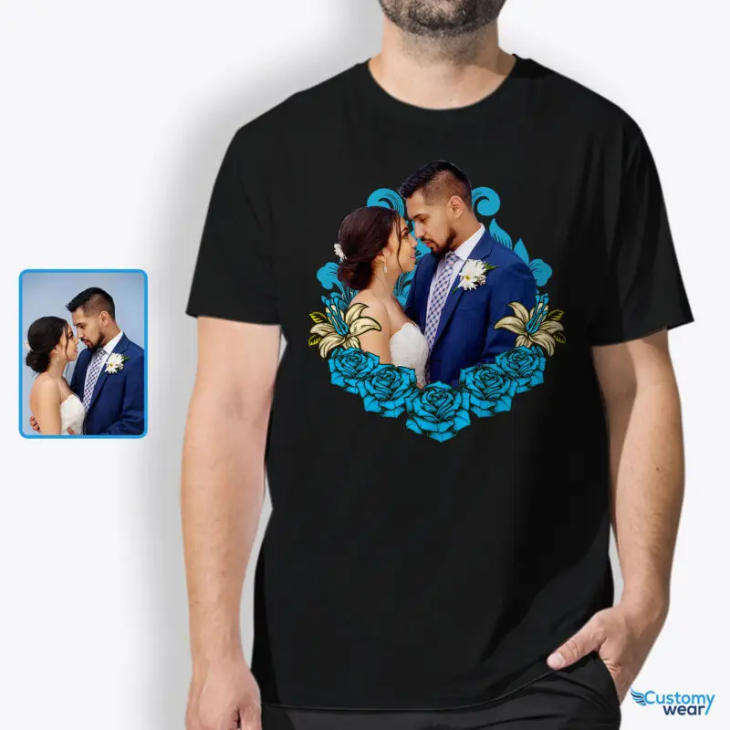 Customizable Rose Art T-Shirt for Husband - Special valentine's day Gift Idea-Customywear-Custom arts - Floral Design