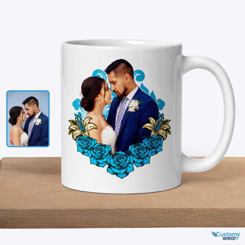 Custom Men’s Valentine Mug : Personalized Gift for Men Custom arts - Floral Design www.customywear.com