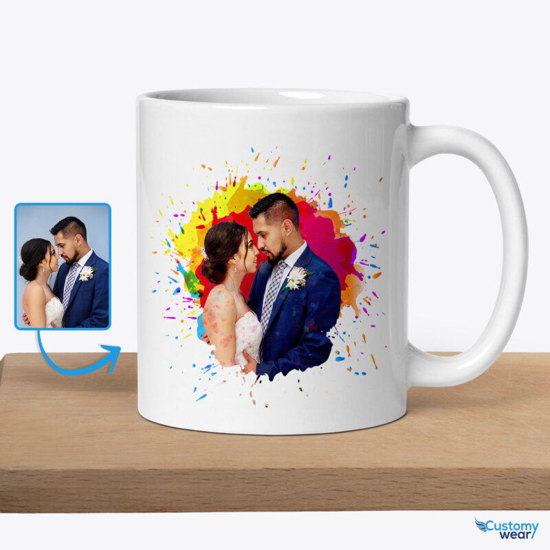 Cherish Every Sip with Personalized Custom Image Mugs for Couples – Perfect Gift Idea Custom arts - Color Splash www.customywear.com