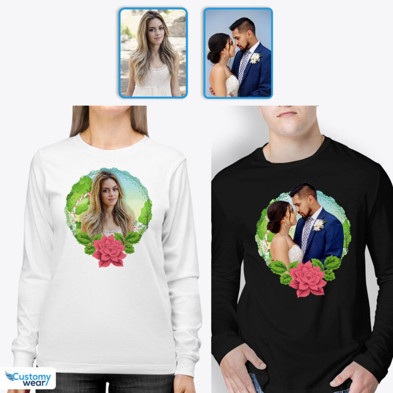 Custom Couples T-Shirts – Unique Valentine’s Day Gifts for Him, Her, and His & Hers Custom arts - Floral Design www.customywear.com