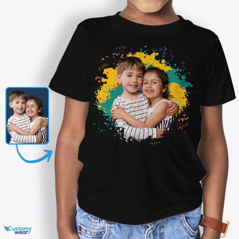 Personalized Toddler Nephew and Niece Gifts: Custom Picture T-Shirt for Memorable Moments Custom arts - Color Splash www.customywear.com