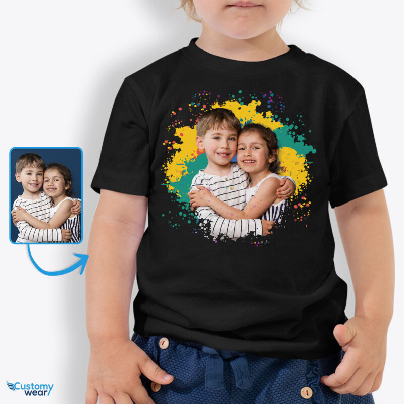 Personalized Toddler Nephew and Niece Gifts: Custom Picture T-Shirt for Memorable Moments Custom arts - Color Splash www.customywear.com