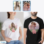 Camiseta de aniversario personalizada para padres y abuelos - Regalos familiares personalizados-Ropa personalizada-Artes personalizadas - Diseño floral