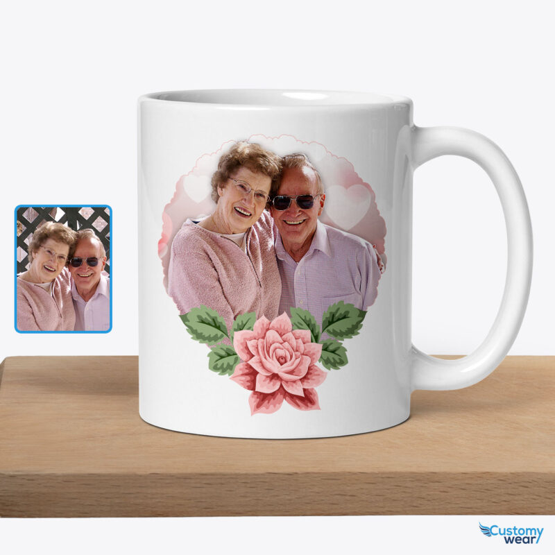 Custom Anniversary Mug: Perfect Gift for Girlfriend and Wife Custom arts - Floral Design www.customywear.com