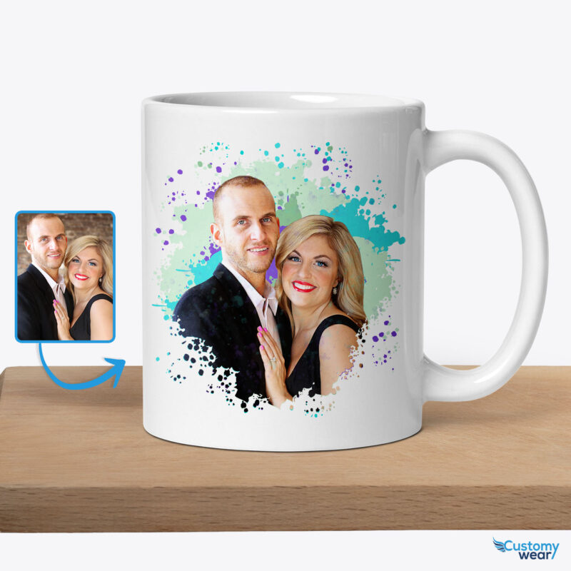 Memorable Custom Photo Mug for Husband and Wife | Engagement Special Gifts Custom arts - Color Splash www.customywear.com