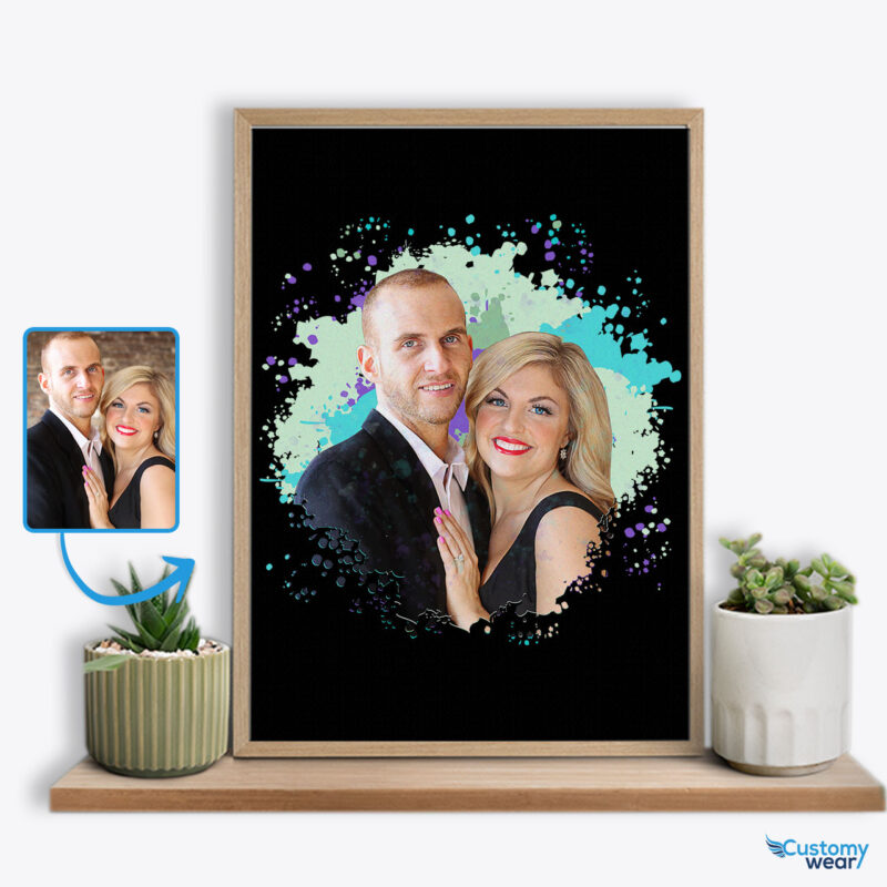 Captivating Custom Photo Poster for Future Husband | Engagement Special Gifts Custom arts - Color Splash www.customywear.com