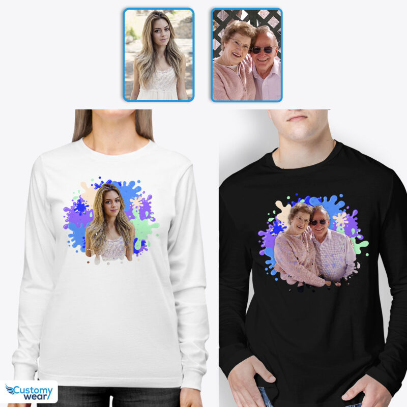 Matching Couple’s Custom T-Shirt Set: Personalize Your Love Story Together Custom arts - Color Splash www.customywear.com