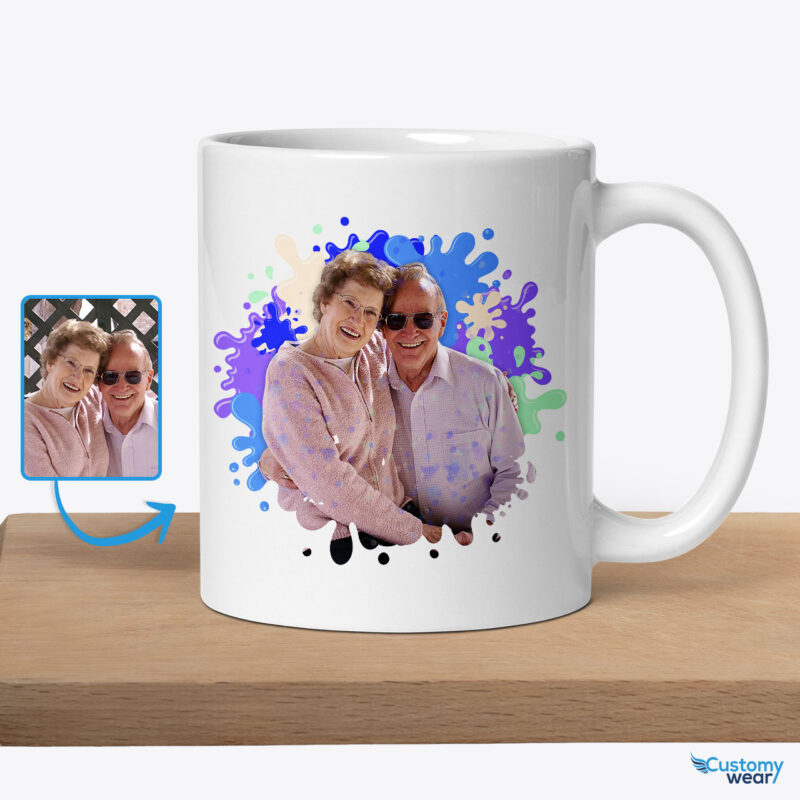 Personalized Custom Mugs for Husband and Wife: Cherish Every Sip Together Custom arts - Color Splash www.customywear.com
