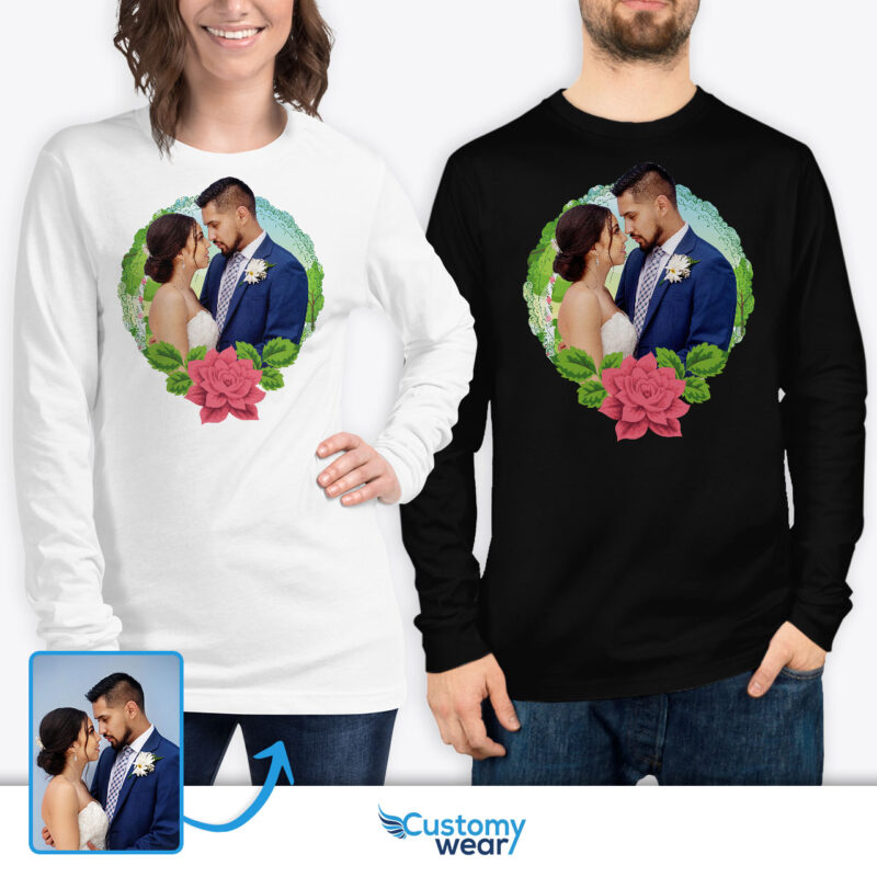 Custom Couples T-Shirts – Unique Valentine’s Day Gifts for Him, Her, and His & Hers Custom arts - Floral Design www.customywear.com