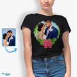 Персонализиран подарък за Свети Валентин за нея - Персонализирана тениска с флорално изкуство - Customywear - Изкуства по поръчка - Флорален дизайн