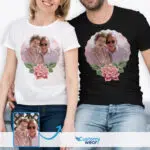Aangepaste naam & Rose Design T-shirt voor hem - doordacht jubileumcadeau-Customywear-aangepaste kunst - bloemmotief