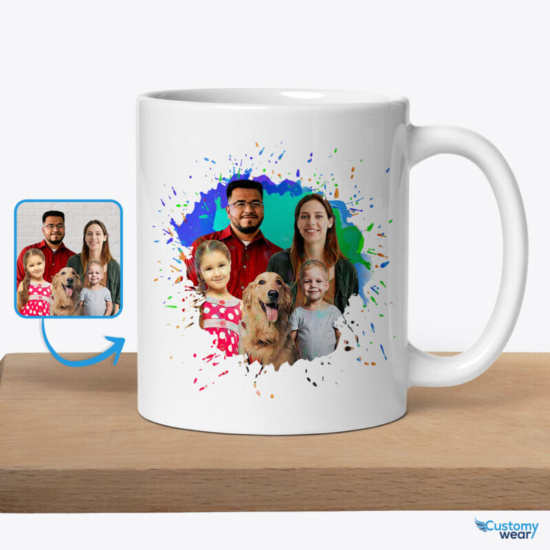 Forever United: Personalized Custom Family Photo Mug – Ideal Gift for All Family Members Custom arts - Color Splash www.customywear.com