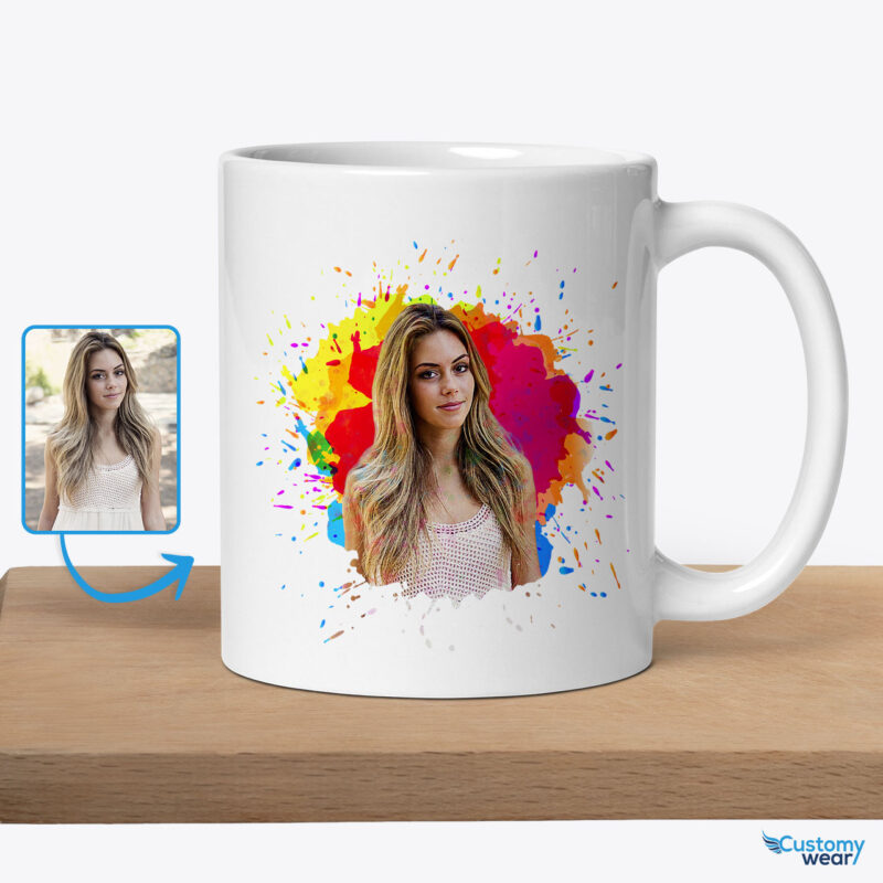 Romantic Personalized Mug for Girlfriend – Valentine Gifts with Custom Image Design Custom arts - Color Splash www.customywear.com