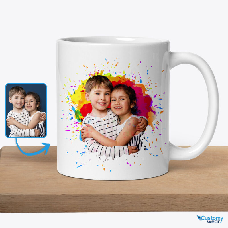 Playful Personalized Toddler Custom Image Mug – Unique Gifts for Little Explorers Custom arts - Color Splash www.customywear.com