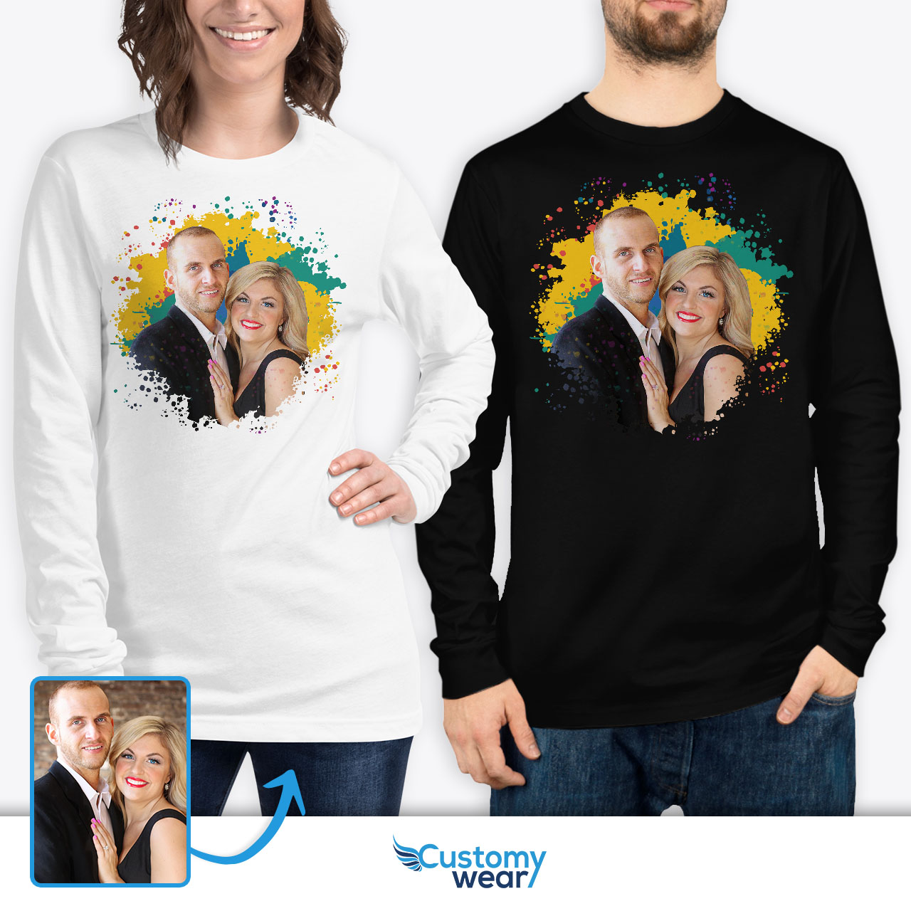 Camicia con foto personalizzata Momenti memorabili per ricordi di coppia: regali  di anniversario personalizzati