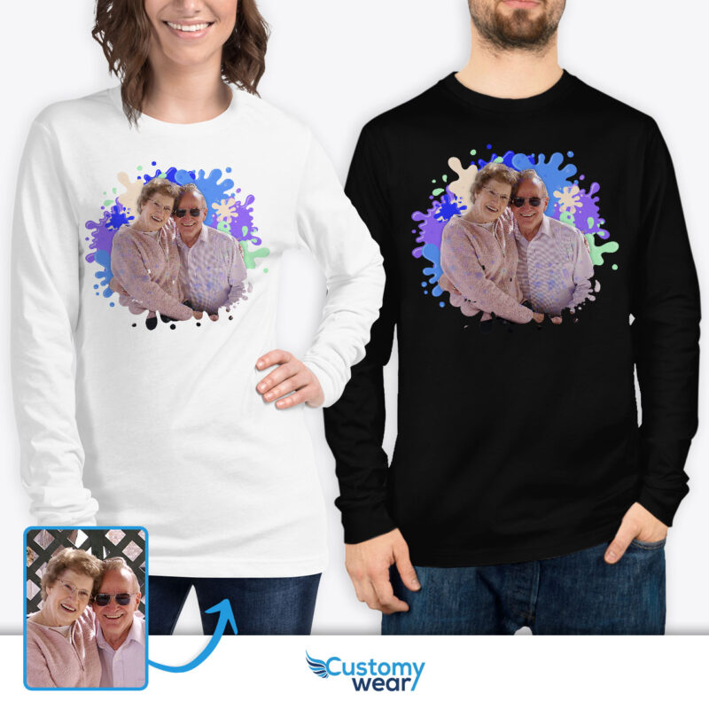 Matching Couple’s Custom T-Shirt Set: Personalize Your Love Story Together Custom arts - Color Splash www.customywear.com